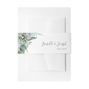 Succulent Greenery   Wedding Invitation Belly Band