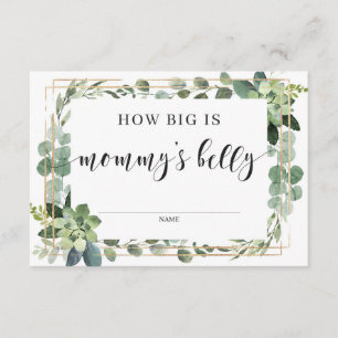 Succulent how big is mommy's belly game card