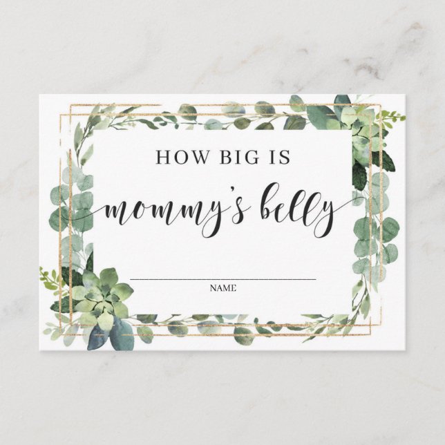 Succulent how big is mommy's belly game card (Front)