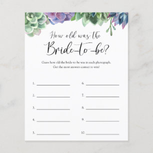 Succulent How Old Was The Bride Game