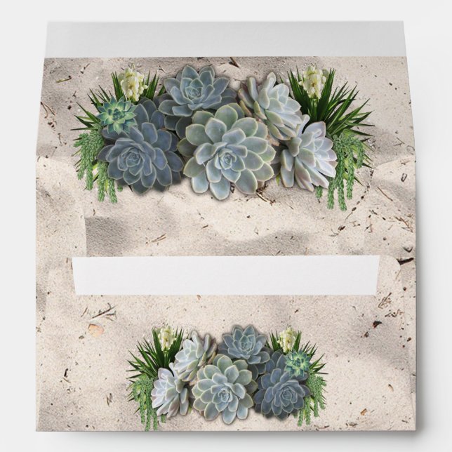 Succulent Hues of Pale Blues Envelopes (Back (Bottom))