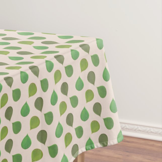 Succulent Jade Tree Green Leaves on Beige Tablecloth (In Situ)