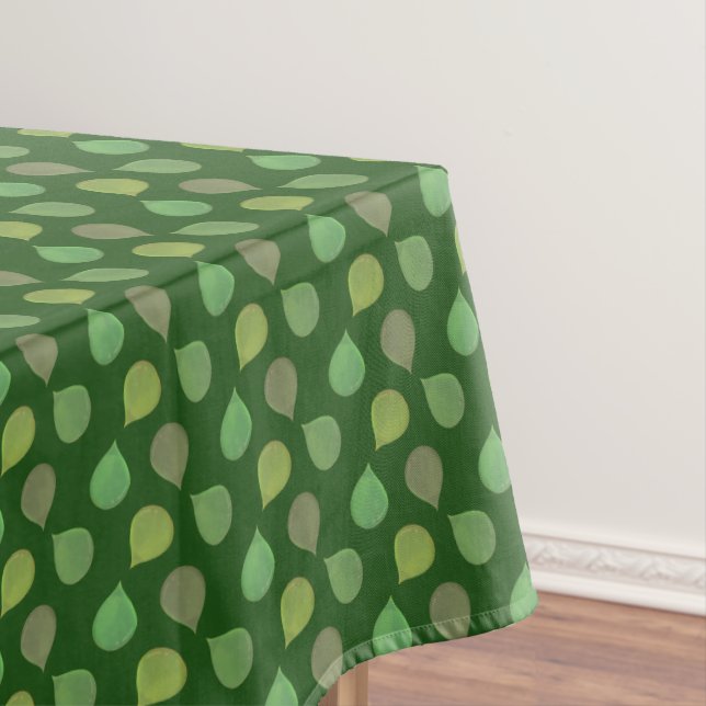 Succulent Jade Tree Green Leaves on Green Tableclo Tablecloth (In Situ)