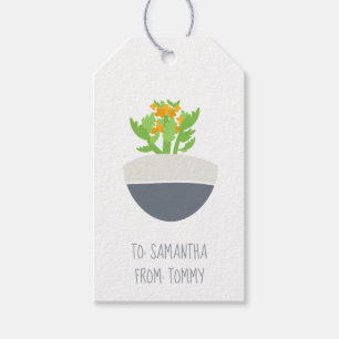 Succulent Kalanchoe Plant Mom Pattern Gift Tags