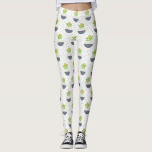 Succulent Kalanchoe Plant Mom Pattern Leggings