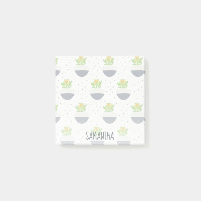 Succulent Kalanchoe Plant Mom Pattern Post-it Notes (Front)