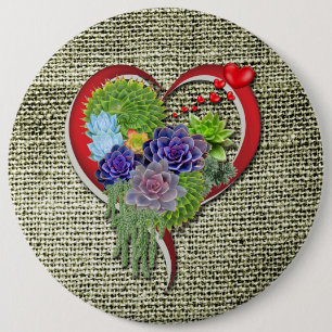 Succulent-lovers garden plant 6 inch round button