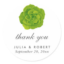 Succulent Minimal Elegant Wedding Thank You