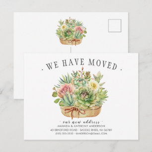 Succulent Moving Announcement Postcard