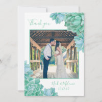 Succulent photo thank you + room for written note