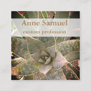 Succulent, Photography, Personalized  Square Business Card