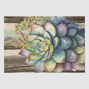 Succulent Plant Floral Decoupage Watercolor Tissue Paper