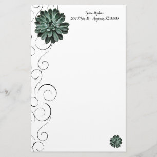 Succulent Plant Personalized Stationery