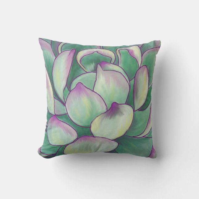 Succulent plant throw pillow (Front)