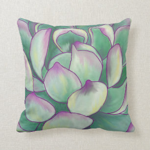 Succulent plant throw pillow