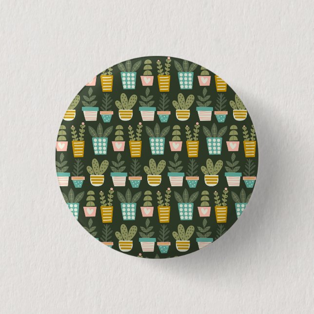 Succulent Plants 1 Inch Round Button (Front)
