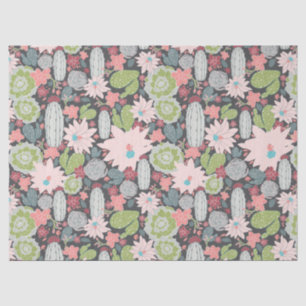 Succulent Plants And Cactus Pattern Tissue Paper