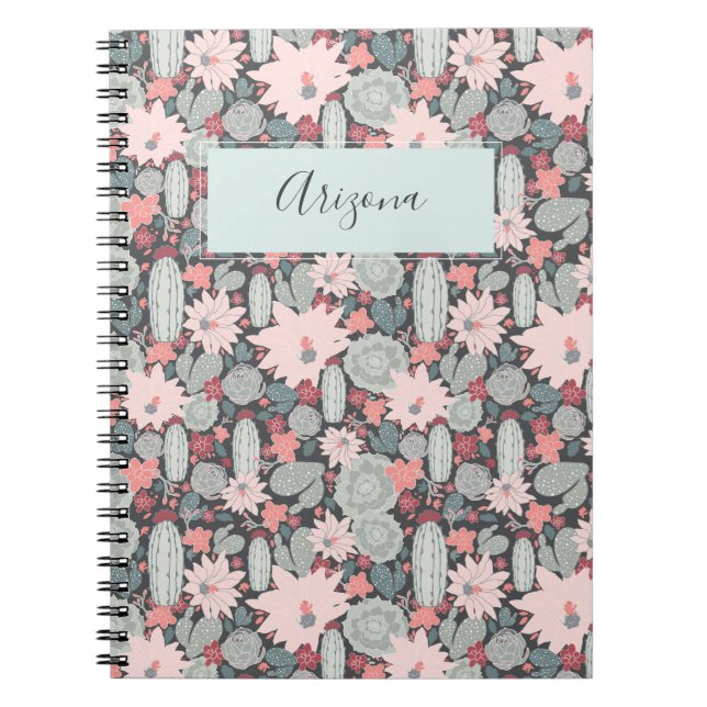 Succulent Plants Cactus Personalized Notebook (Front)