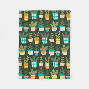 Succulent Plants Fleece Blanket
