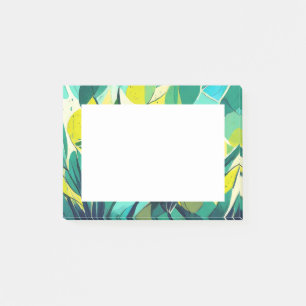 Succulent plants in green and yellow post-it notes
