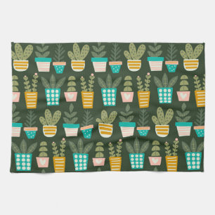 Succulent Plants Kitchen Towel