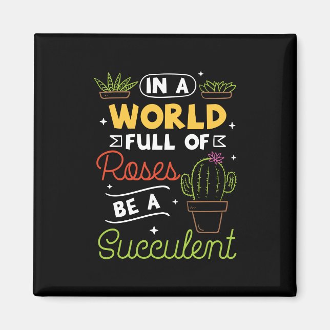 Succulent Plants Magnet (Front)