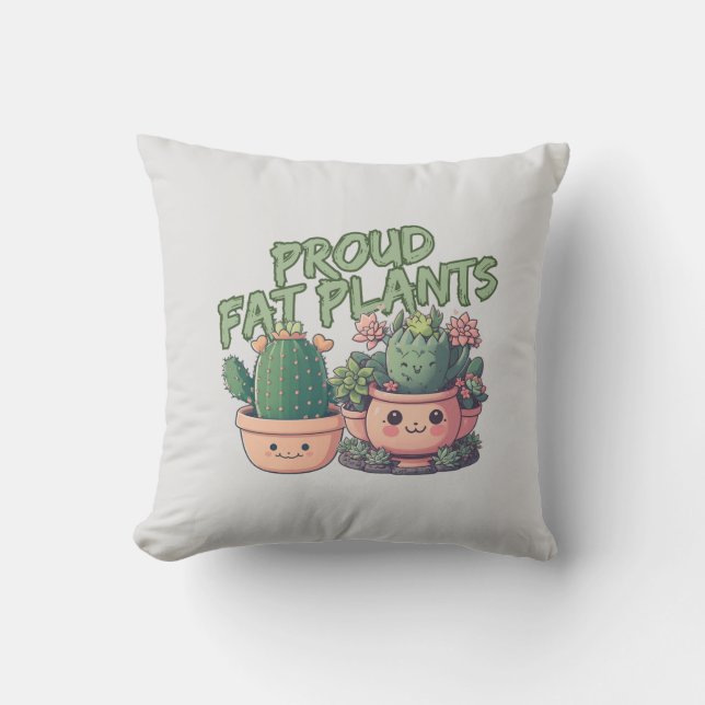 Succulent plants throw pillow (Front)