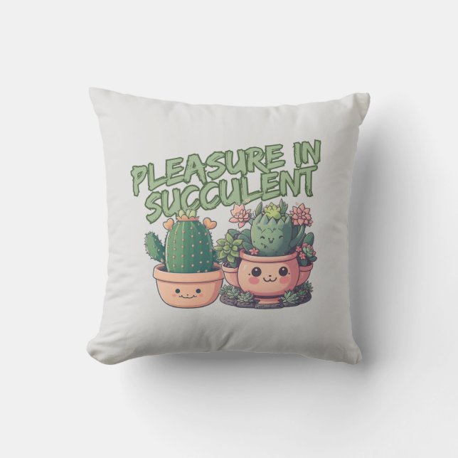Succulent plants throw pillow (Front)
