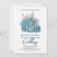 succulent plants watercolor wedding