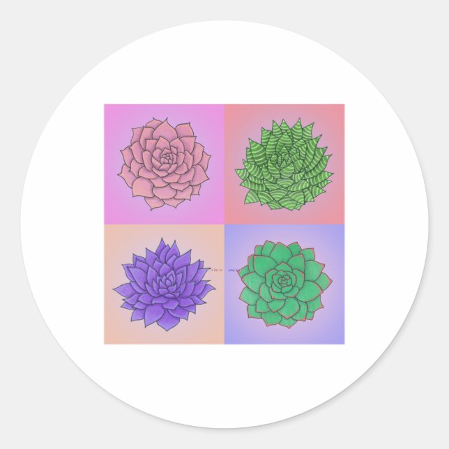 Succulent Pop Art Sticker  (Front)