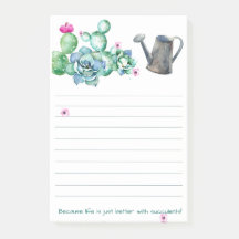 Succulent Post-It Note Pad