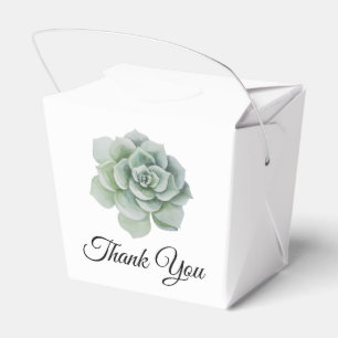 Succulent Sage Green Floral Wedding Thank You Favor Box