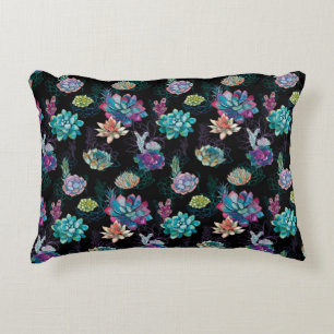 Succulent Seamless Pattern Accent Pillow