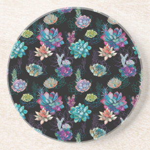 Succulent Seamless Pattern Coaster