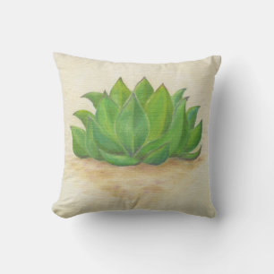 Succulent sempervivum throw pillow