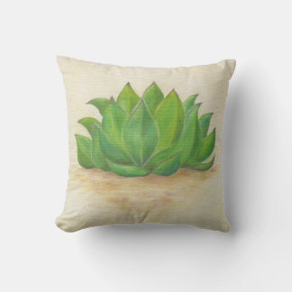 Succulent sempervivum throw pillow