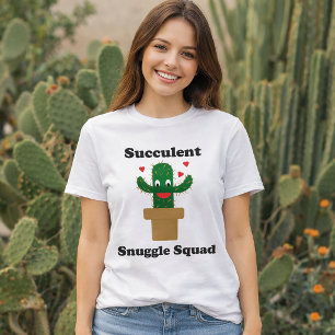 Succulent Snuggle Squad Cute Kawaii Cactus Love  T-Shirt
