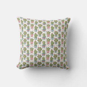 "Succulent Squad: Happy Plant Party" Throw Pillow
