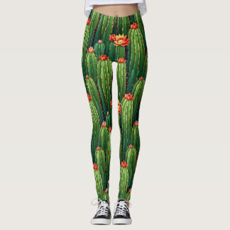 Succulent Style Trendy Cactus Leggings