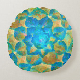 Succulent Sunshine Round Pillow