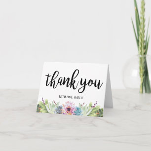 Succulent Thank You Card