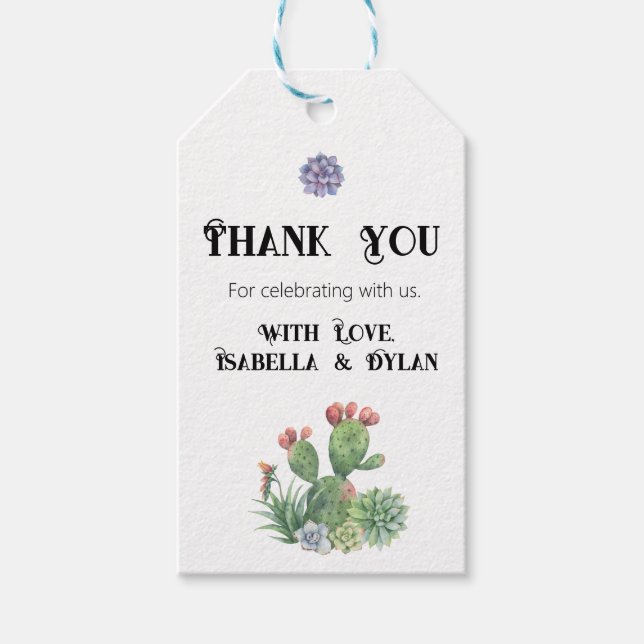 Succulent Thank You Tag (Front)