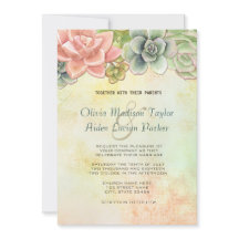 Succulent Watercolor Floral Wedding - option 2
