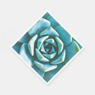 Succulent Watercolor Napkin