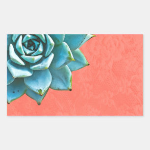 Succulent Watercolor Orange Lace Sticker