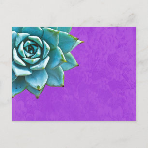 Succulent Watercolor Purple Lace Postcard