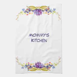 Succulent Watercolors Mommy's Kitchen Towel