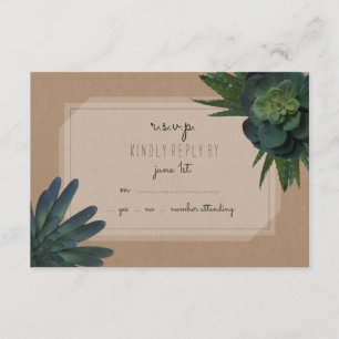 Succulent Wedding RSVP Card