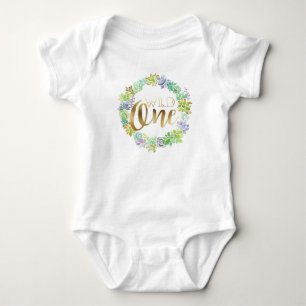 Succulent Wild One   Gold Foil Baby Bodysuit