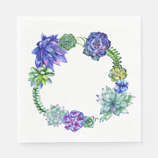 Succulent Wreath Napkin (Front)